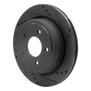 Ford Ranger Brake Rotor (1) - Rear Right - R1 Concepts - Drilled & Slotted - Black - `10-`11